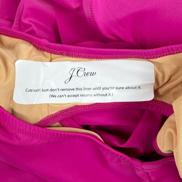 J Crew Womens Ruched Ruffle One Piece Swimsuit Size 8 Pink - Picture 12 of 14